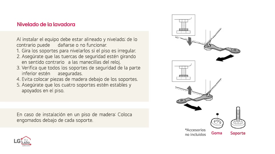 Guía de instalación lavadora